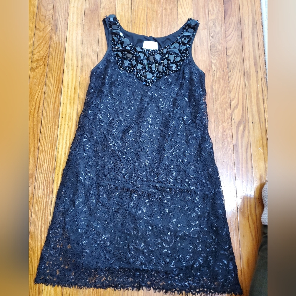 Decode 1 8 Jeweled Beaded Lace Mini Spring  Dress in Black Sz S
